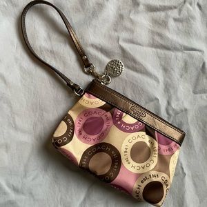 Coach Wristlet: purple, lavender, brown